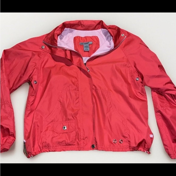 Oleg Cassini Sport Jacket Womens Size Small Red Zipper Pockets Windbreaker - Picture 1 of 8